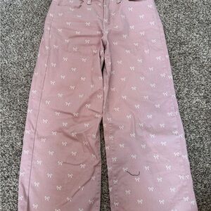 GAP Pink Denim Pants with Bow Accents